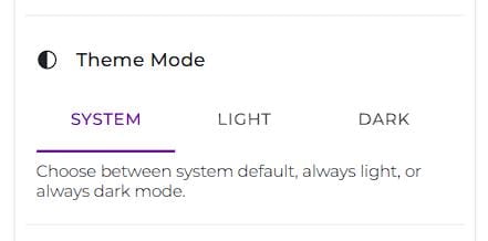 Theme Mode Setting
